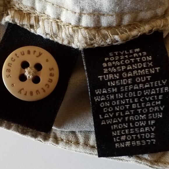 Sanctuary Womens Size 26 Cargo Pants Stretch Tan Pockets Stretch Mid Rise - Picture 7 of 8